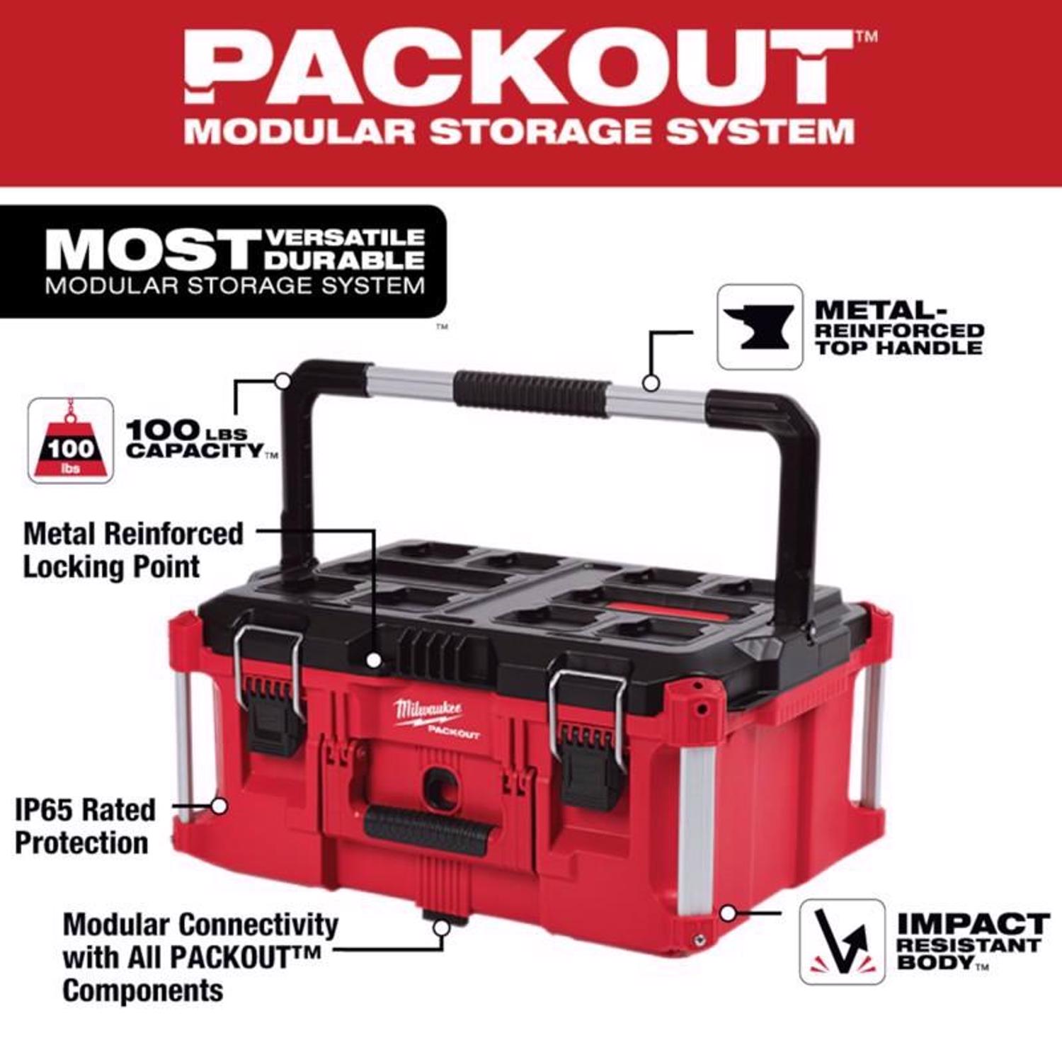 Milwaukee Packout 16.2 in. Tool Box Black/Red