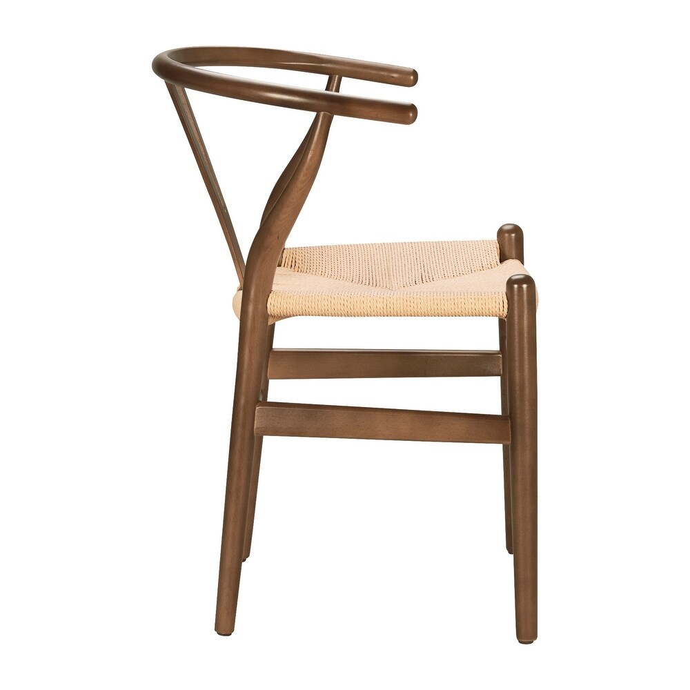 Poly and Bark Weave Chair   Solid Wood Frame (Walnut)