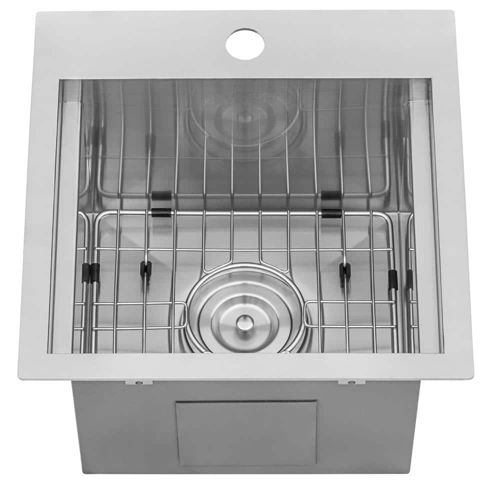 Ruvati 15 in. Single Bowl Workstation Drop-In Marine Grade Stainless Steel Outdoor Sink RVQ5215