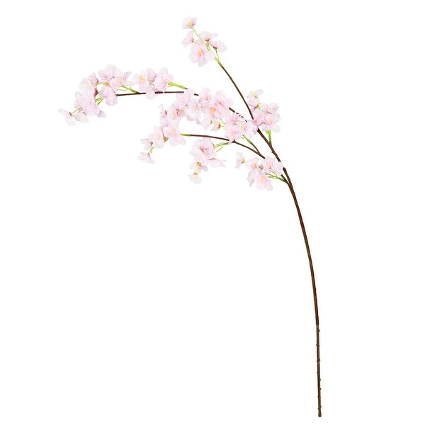 Set of 6 Light Pink Artificial Cherry Blossom Flower Stem Spray 34in