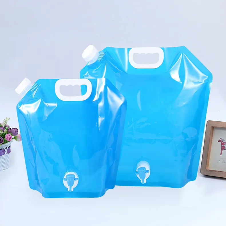 ActEarlier New Arrival Hiking Camping Water Bag Beer Juice Oil used BPA Free 5L foldable water container bag with faucet