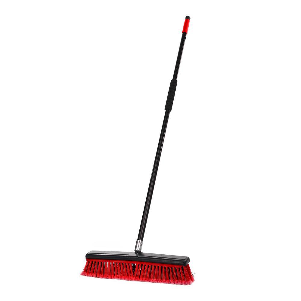 Alpine Industries 18 in. Red Indoor Smooth Surface 2-in-1 Squeegee Push Broom (4-Pack) ALP4600-18-2-4