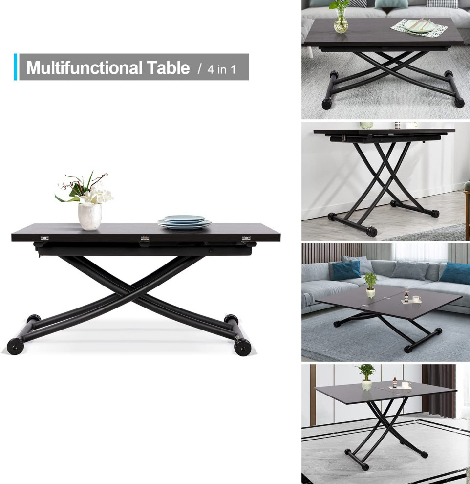 Height Adjustable  Expandable Top Coffee Table for Living Room   Transitional   Coffee Tables   by Imtinanz  LLC  Houzz