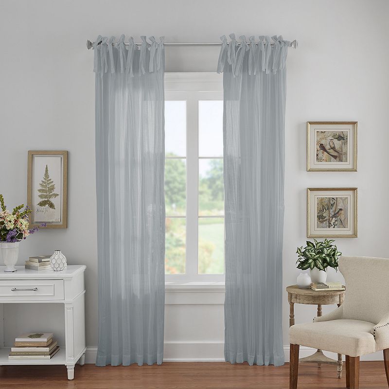 Elrene Home Fashions Jolie Semi-Sheer Tab Top Window Curtain