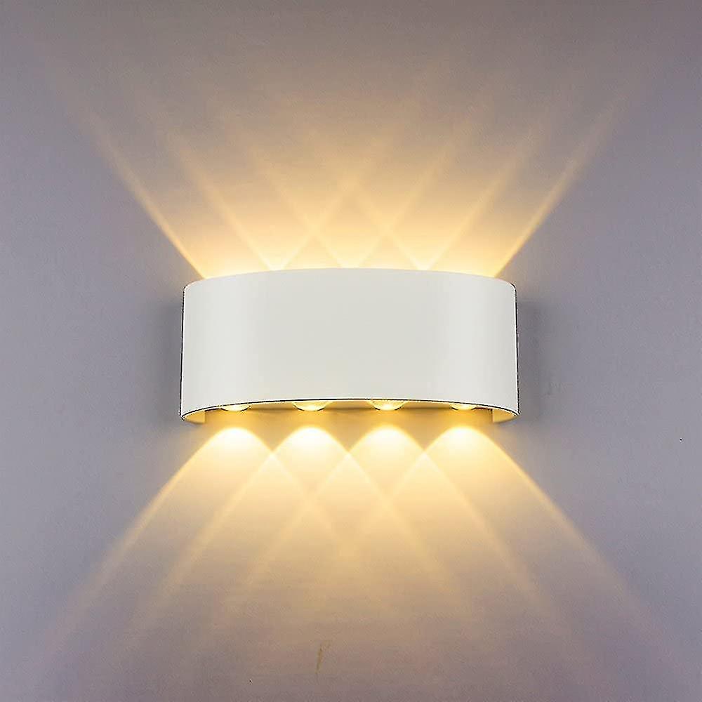 Modern Wall Light 8w White Led Sconce Up Down Wall Lamp Aluminium Led Waterproof Spot Light Night Lamp For Living Room  Bedroom  Hallway  Bathroom Dec