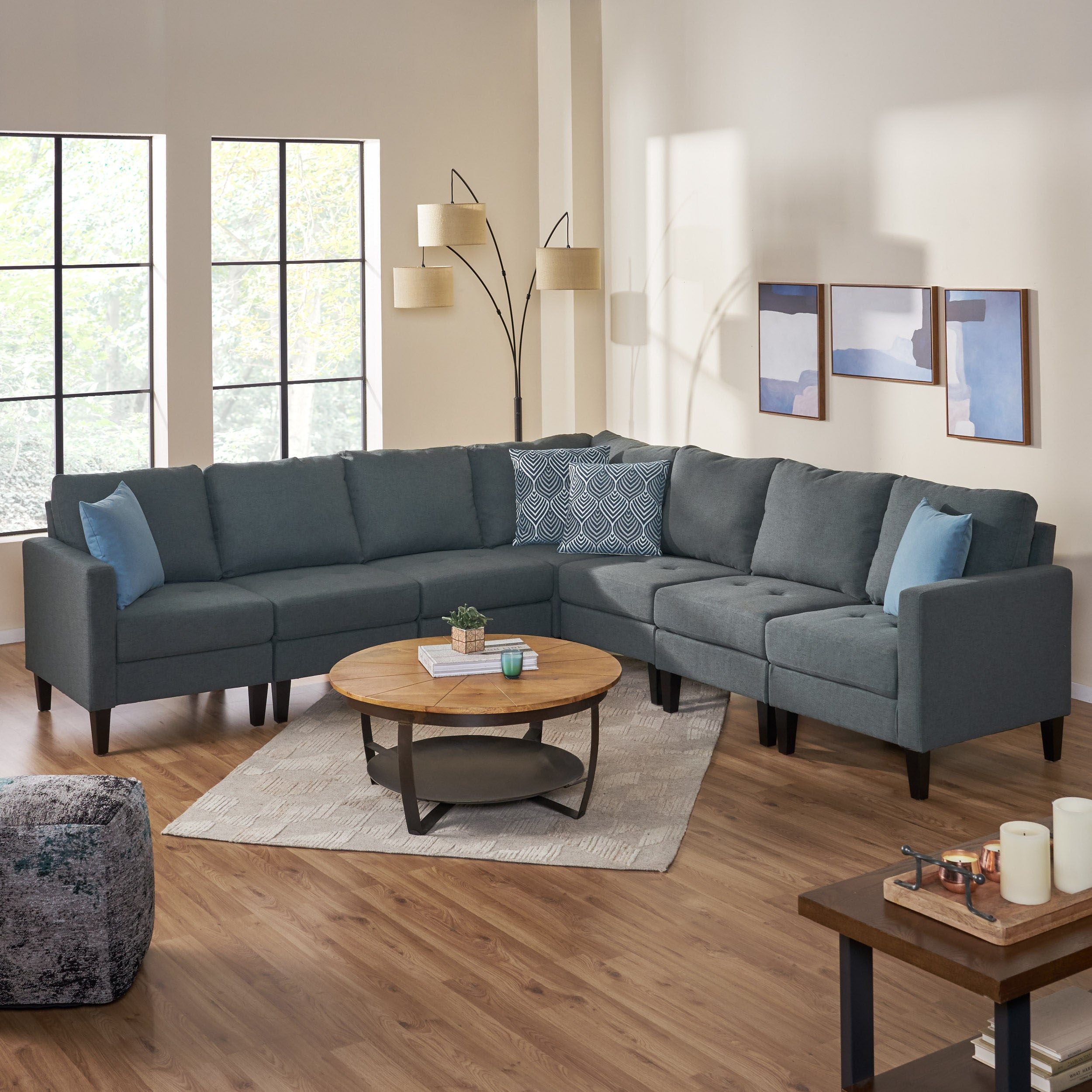 Bridger 7 Piece Versatile Fabric Sectional Couch