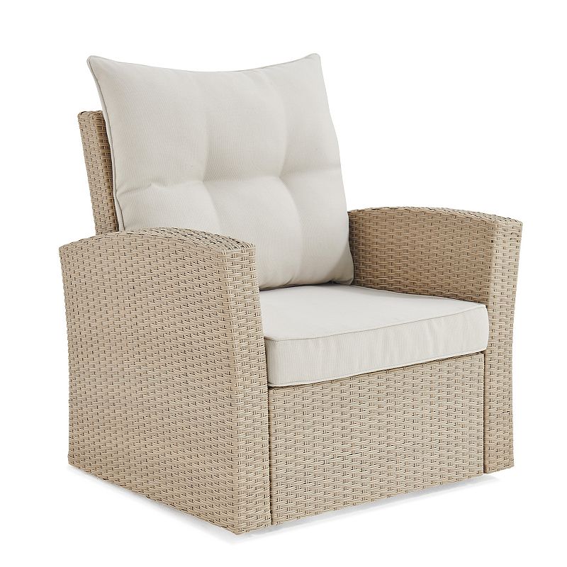 Alaterre Furniture Canaan All-Weather Wicker Outdoor Seating 4-piece Set