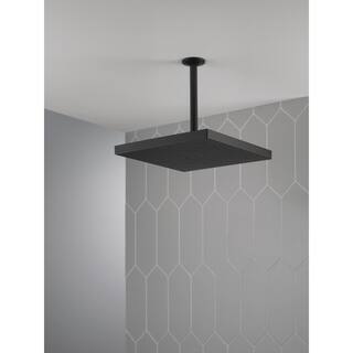 Delta 1-Spray Patterns 1.75 GPM 12 in. Wall Mount Fixed Shower Head with H2Okinetic in Matte Black 52161-BL