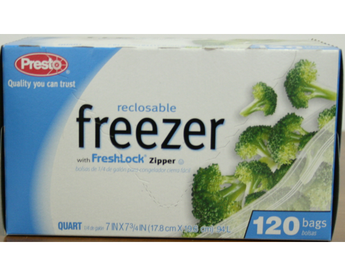 Presto Freezer Bags Quart 120 Count