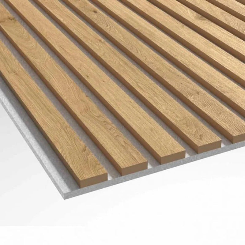 WOODFLEX Flexible Acoustic Wood Slat Wall Panel 270cm - Oak Veneer on Light Grey