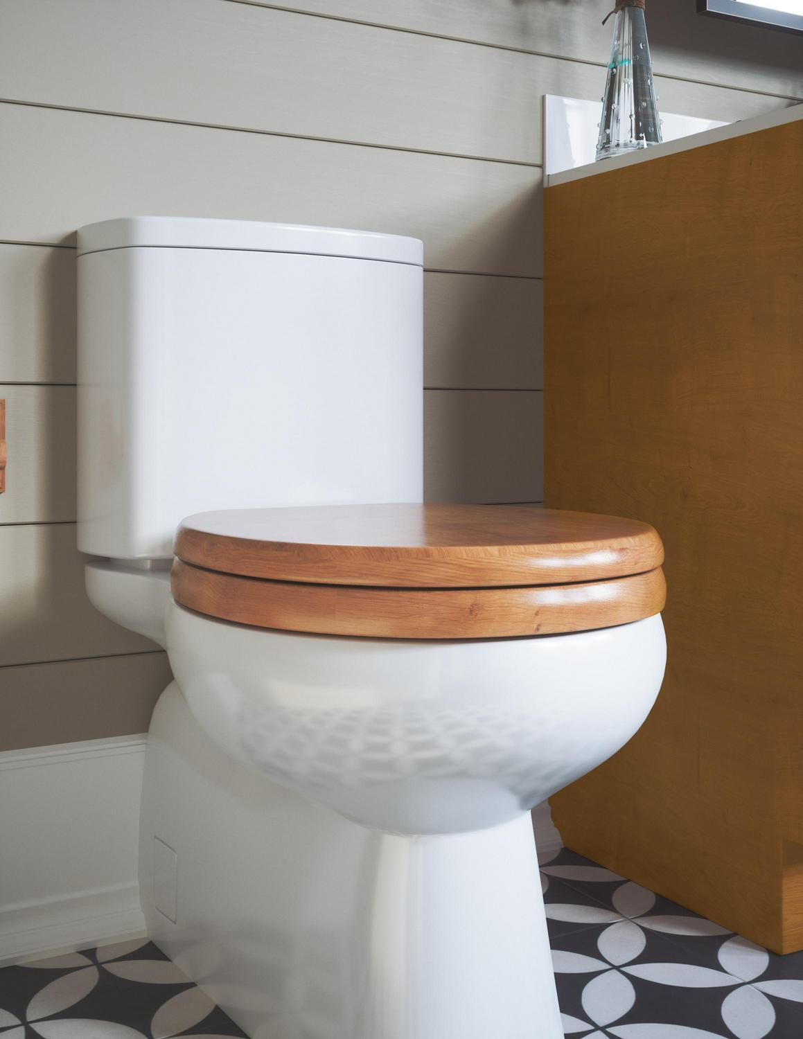 Design House Dalton Round Toilet Seat in Honey Oak