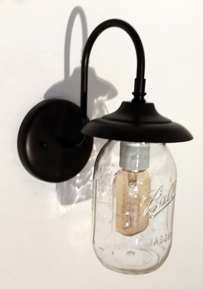 Mason Jar Exterior Porch Wall Sconce Light Ball Jar   Eclectic   Outdoor Wall Lights And Sconces   by The Lamp Goods  Houzz