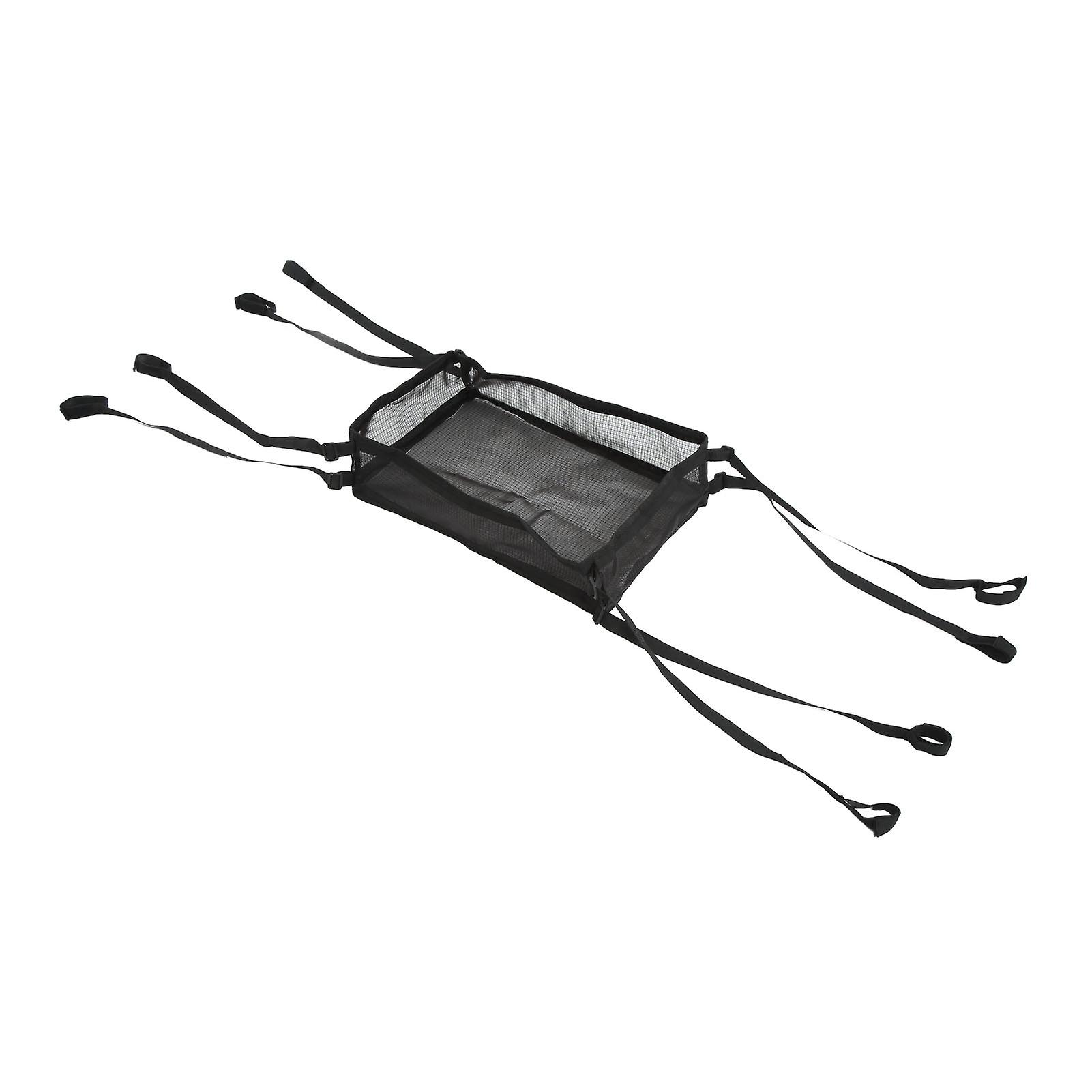 Table Storage Mesh Bag Portable Adjustable Outdoor Folding Net Bag For Camping Hiking Black