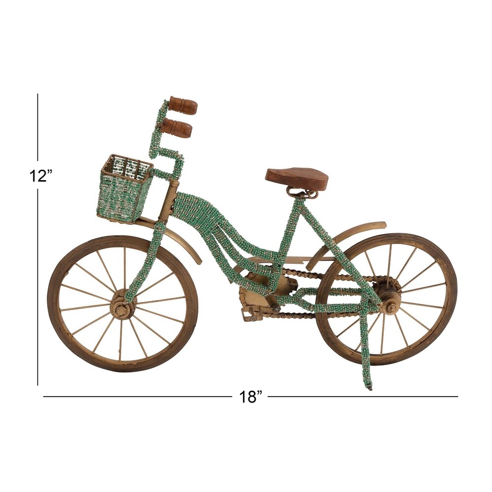 Green Vintage Bicycle Sculpture   18 x 4 x 12