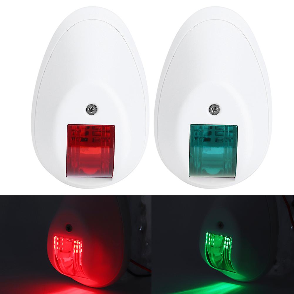 12v Led Navigation Light Waterproof Green Starboards Red Port Lamp For Marine Boat Yacht White Housing