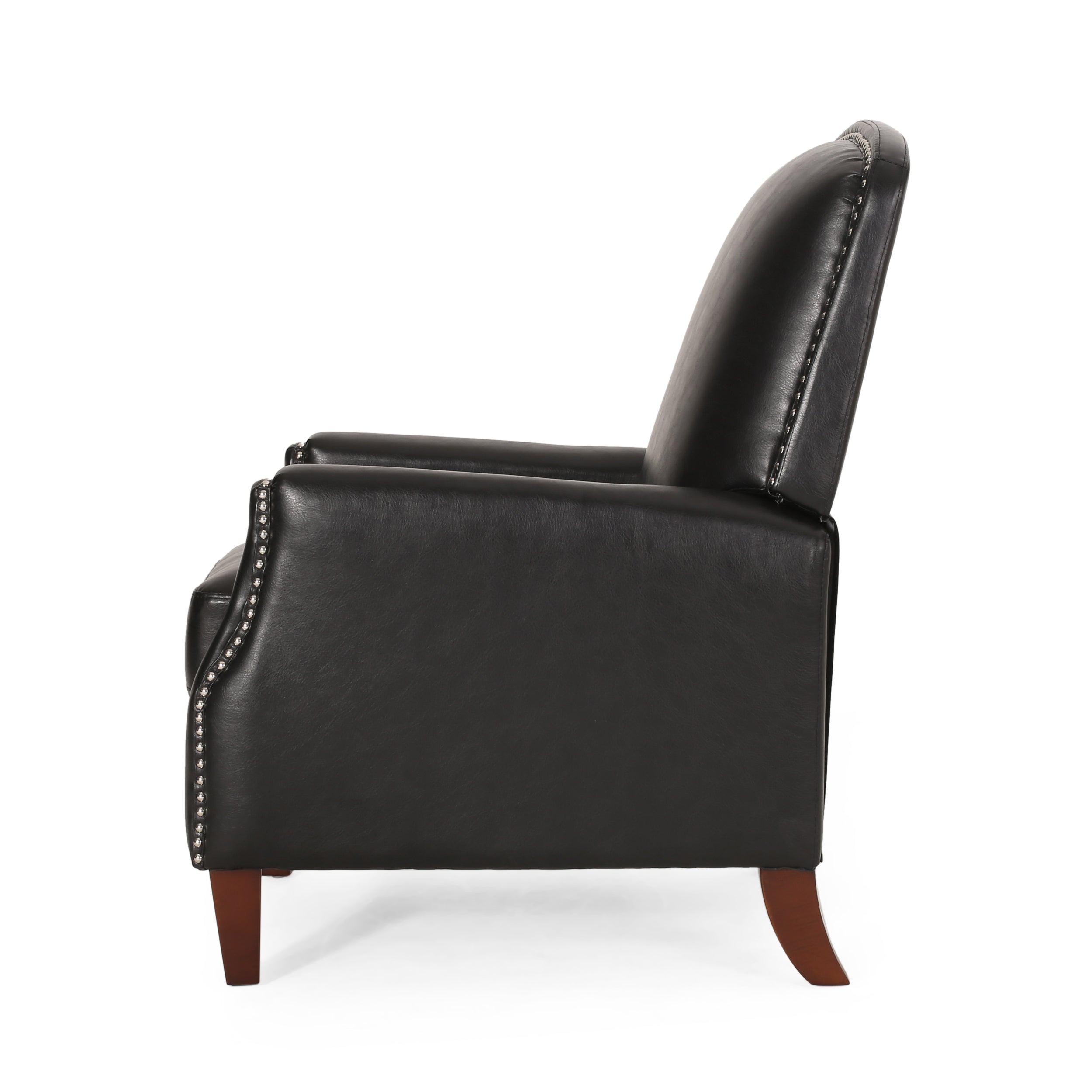 Breu Contemporary Upholstered Pushback Recliner with Nailhead Trim