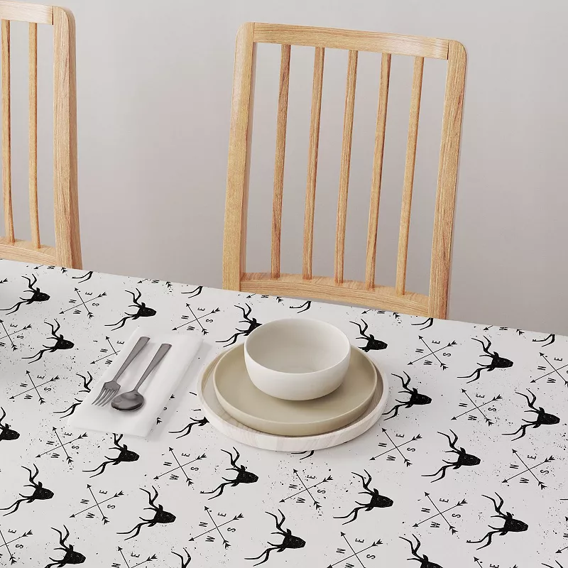 Rectangular Tablecloth， 100% Cotton， 52x84， Deer and Arrows