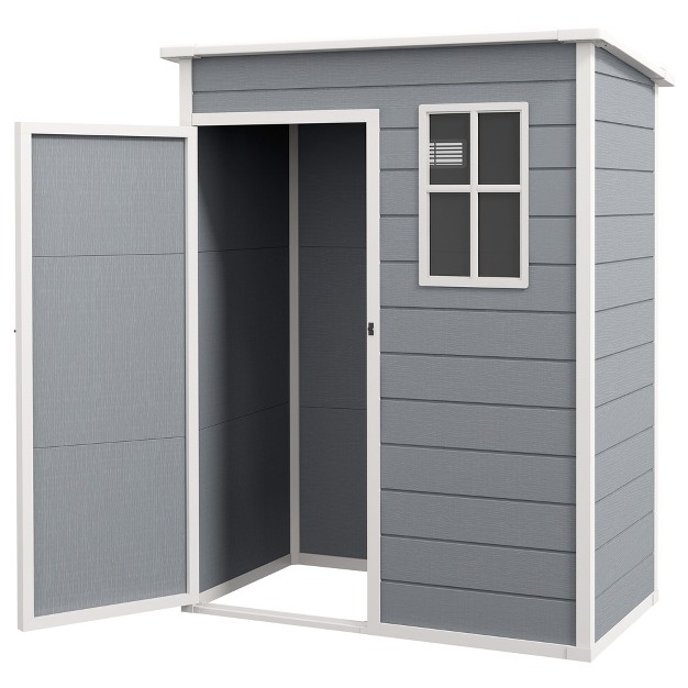 X 36 25 quot Garden Shed With Door Lock Vent amp Window For Backyard Patio Garage Lawn Gray