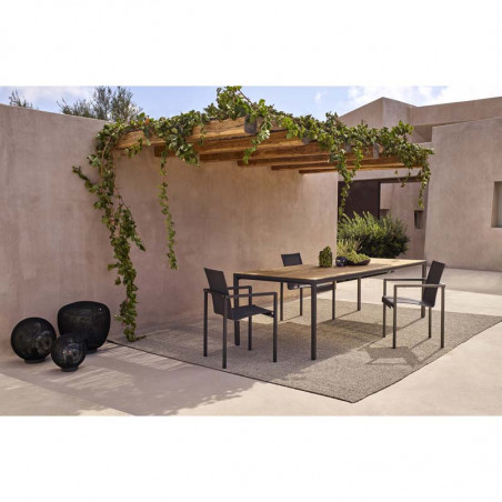 Table de jardin design TRIBU Illum， aluminium céramique 8 personnes