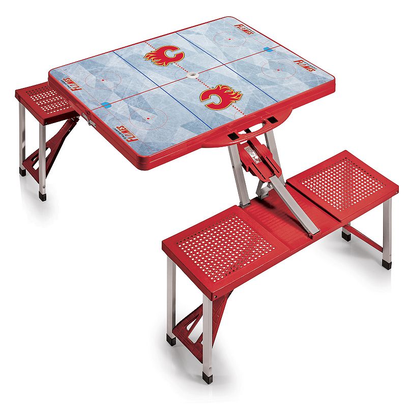 Picnic Time Calgary Flames Portable Folding Picnic Table