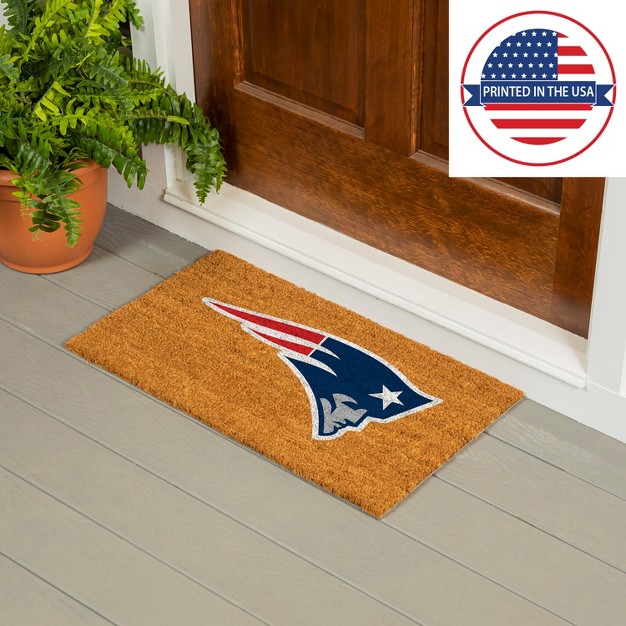 Evergreennflnew England Patriots Logo Natural Coir 28 X 16 Inches Indoor Outdoor Doormat