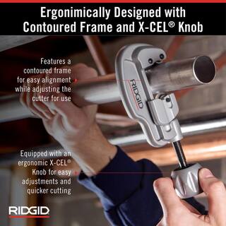 RIDGID 14 in. to 1-38 in. Model 35S Stainless Steel Tubing Cutter with Quick Cutting X-CEL Knob Contoured Frame Tubing Tool 29963