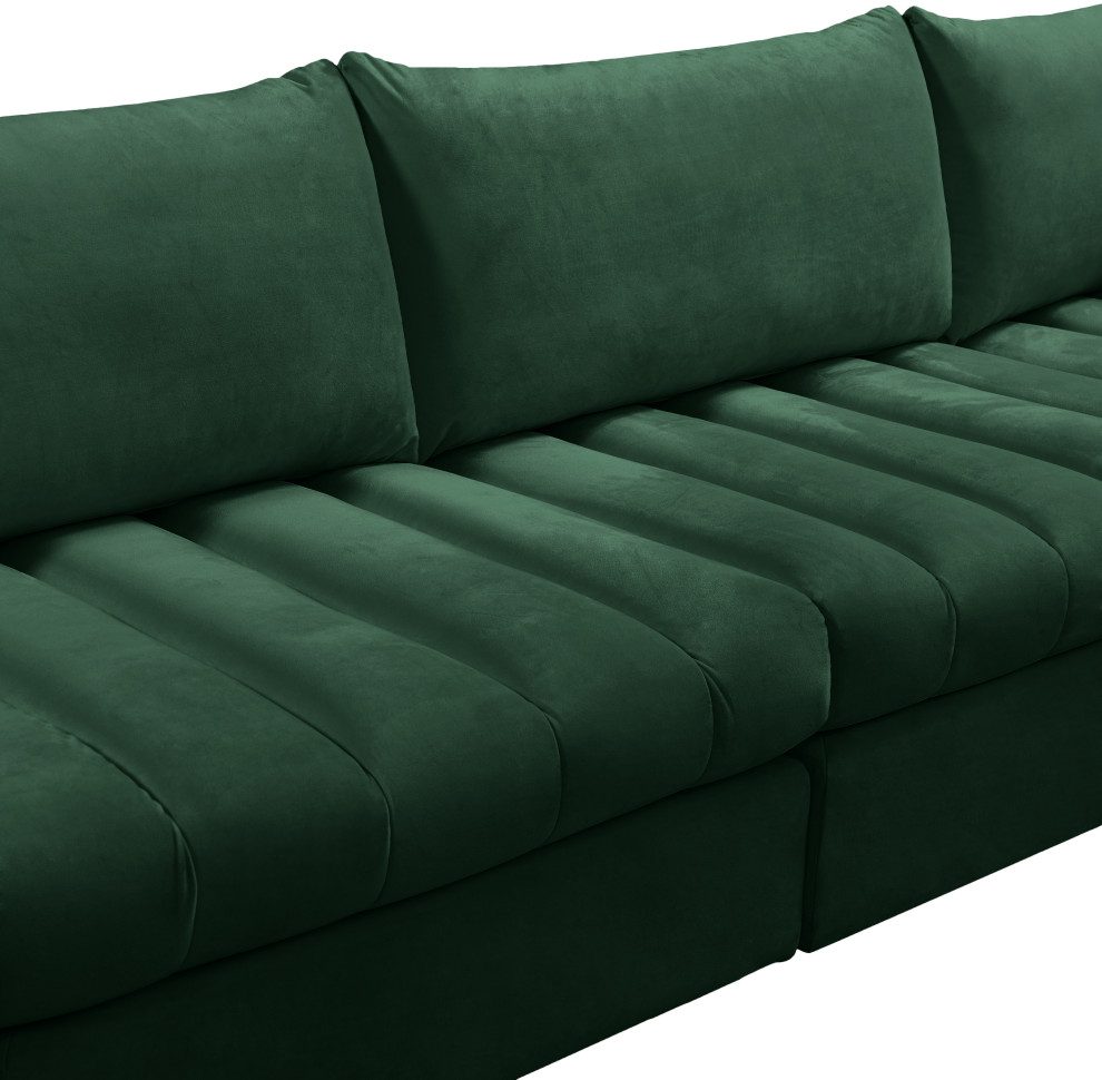 Jacob Velvet Upholstered U Shaped Modular Sectional   Contemporary   Sectional Sofas   by Meridian Furniture  Houzz