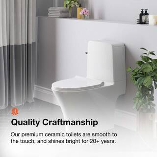 Glacier Bay Ranier 2-piece 1.11.6 GPF Dual Flush Elongated Toilet in White Seat Included GBTO202