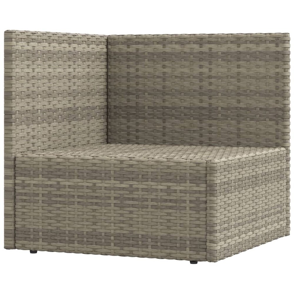 vidaXL 8 Piece Patio Lounge Set with Cushions Gray Poly Rattan   21.3\