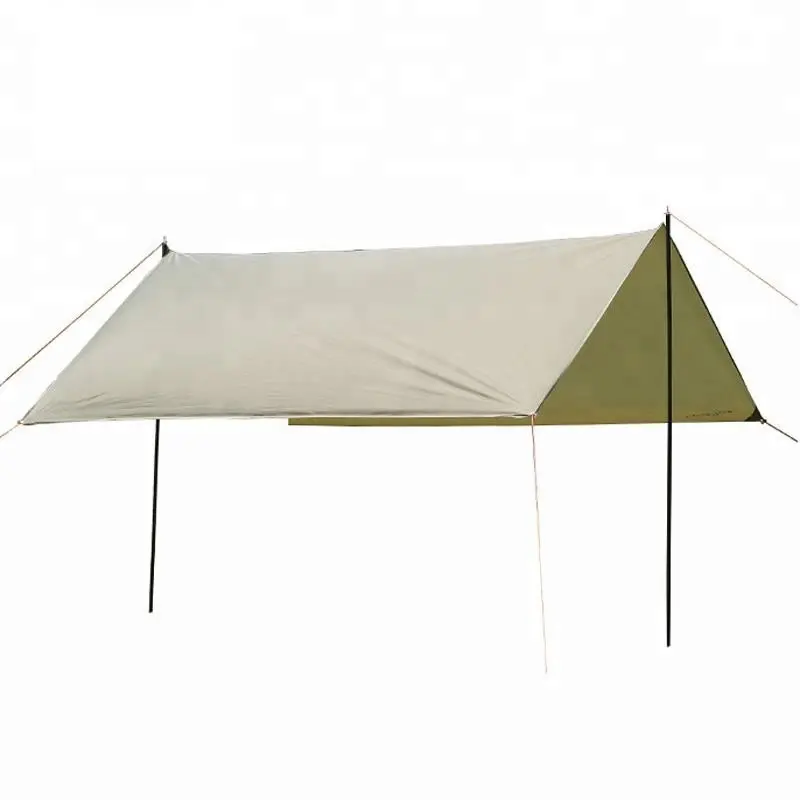 Outdoor Girder Shelter Sun Shade Rain Fly Ultralight Camping Tarp With Tent Pole Portable Waterproof Beach Tent Sun Shelter