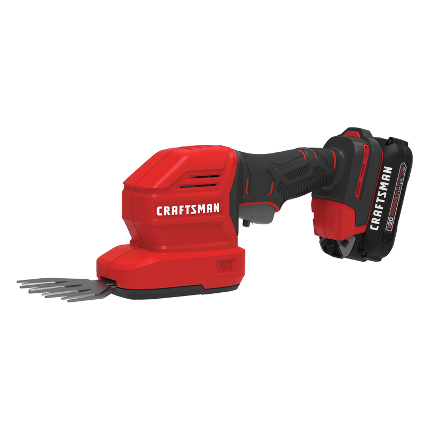 Craftsman V20 CMCSS800C1 8 in. 20 V Battery Hedge Trimmer with Shrub Shear Kit (Battery \u0026 Charger)