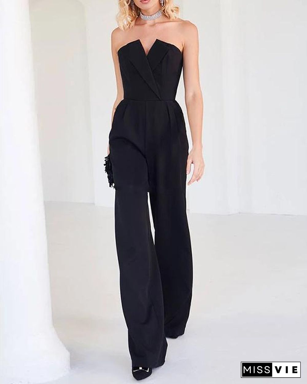 Women Formal Wide Leg Jumpsuit