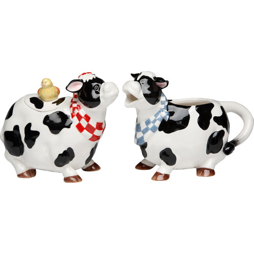 Cosmos Gifts Cow Sugar and Creamer Set