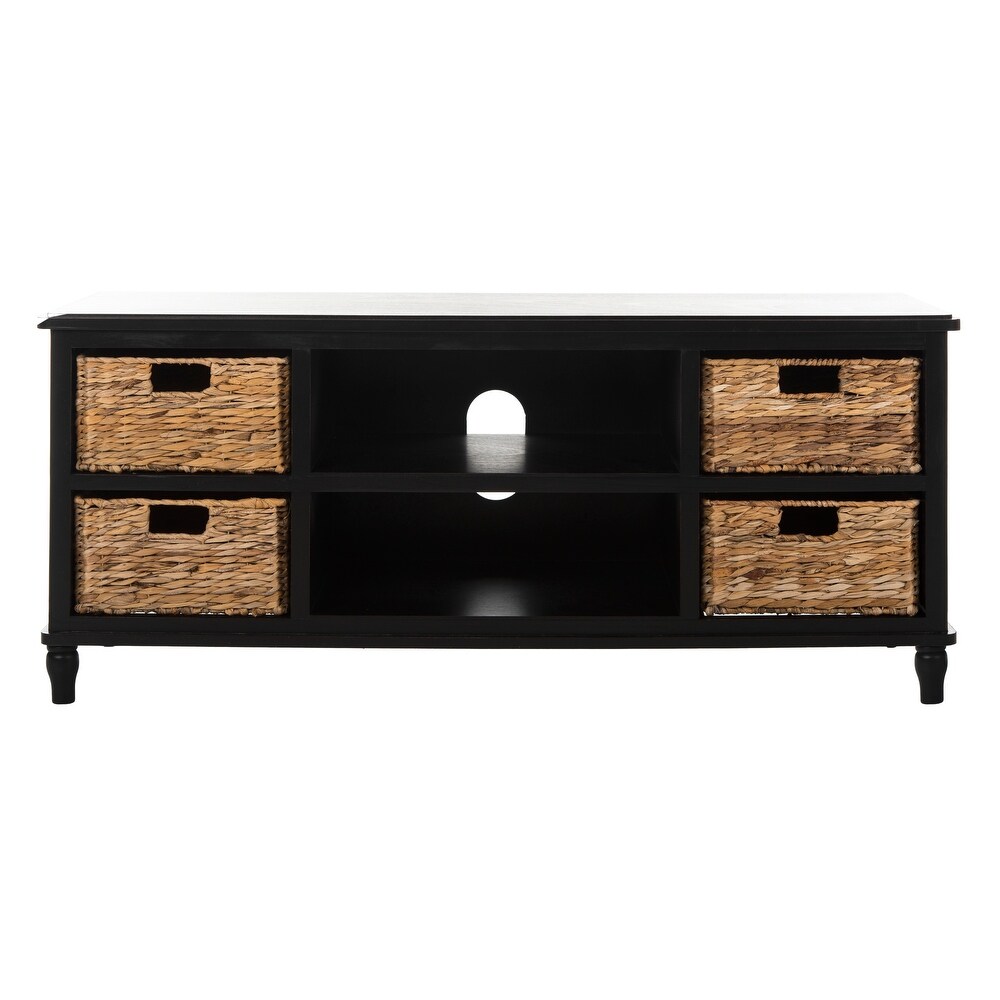 SAFAVIEH Rooney Distressed Black 4 Drawer Storage 20\