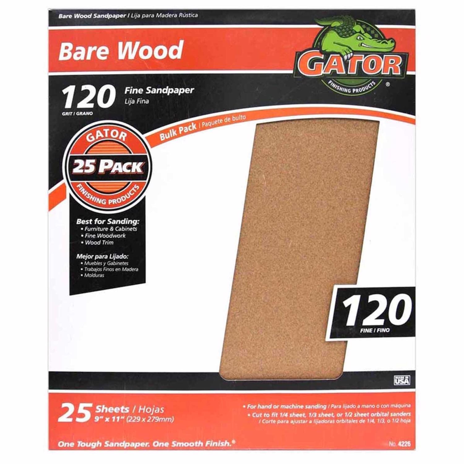 Gator 11 in. L X 9 in. W 120 Grit Aluminum Oxide Sanding Sheet 1 pk