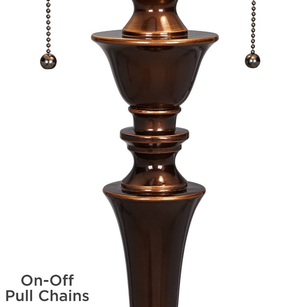 Tall Rich Bronze Copper Burlap Bell Shade For Living Room Bedroom Office House Home