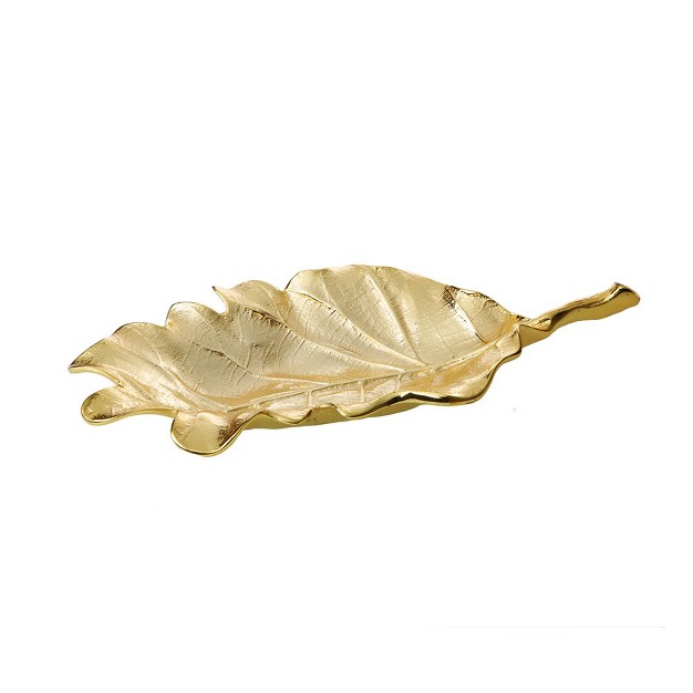 Classic Touch 10 75 quot l Gold Leaf Dish