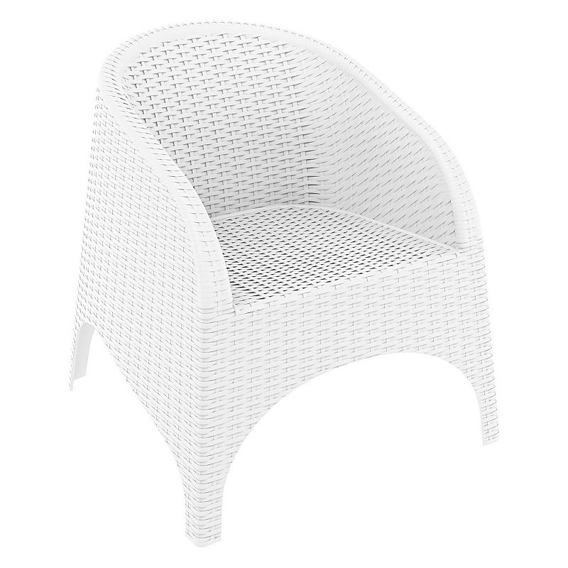 31.5 White Patio Wickerlook Stackable Dining Chair