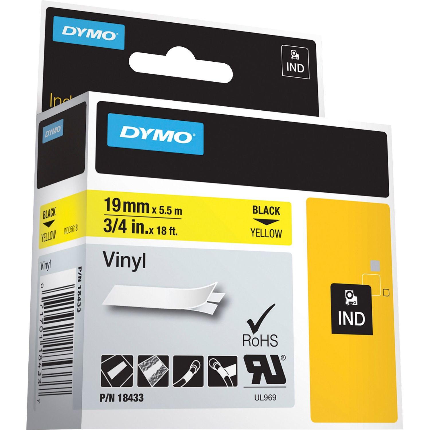 Colored Industrial Rhino Vinyl Labels by Newell Brands DYM18433