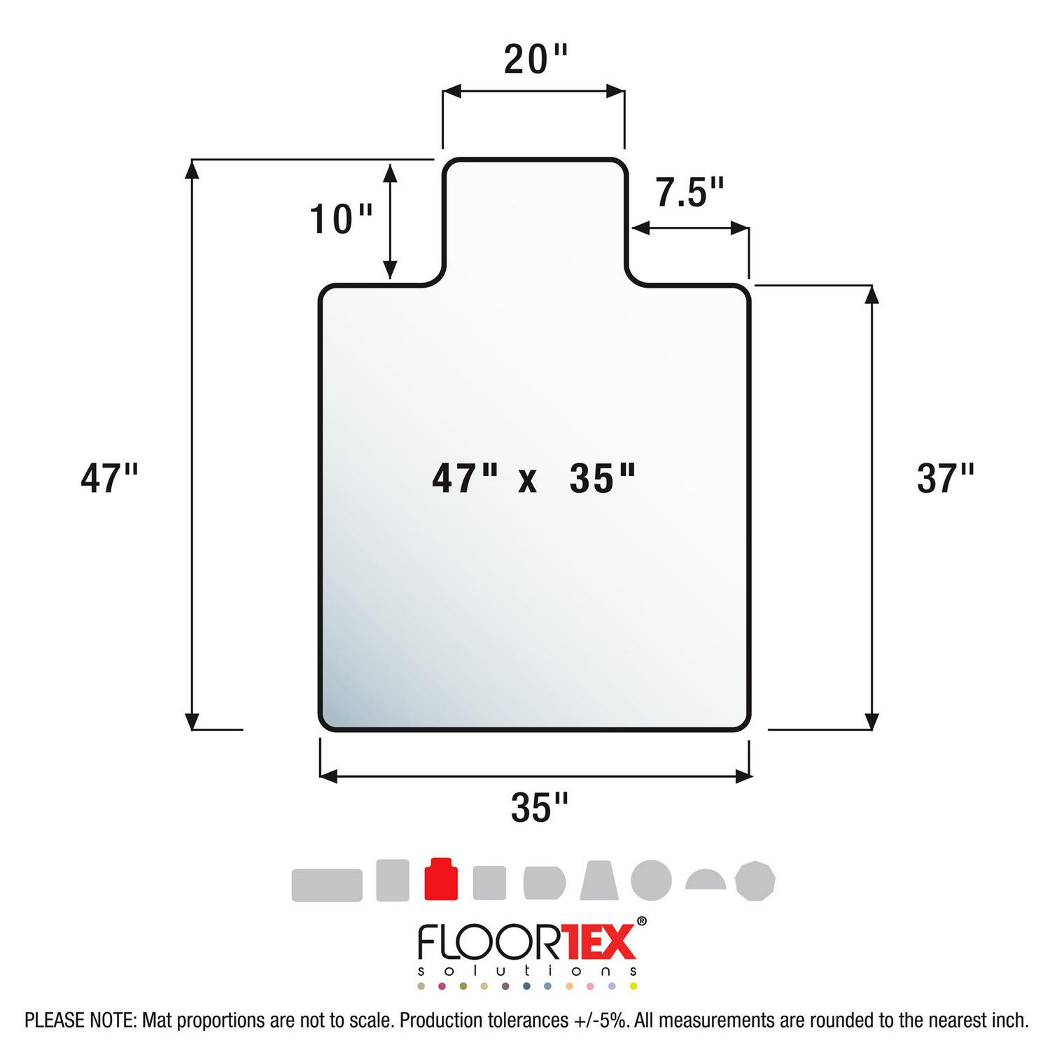 FloortexA UltimatA Polycarbonate Lipped Clear Chair Mat for Hard Floor  35 x 47