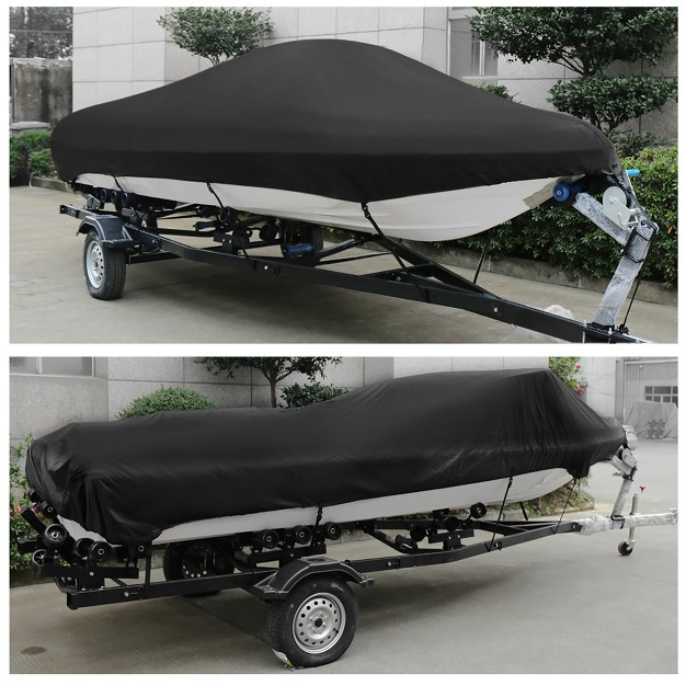 Unique Bargains 600d Fabric Waterproof Trailable Boat Cover V hull