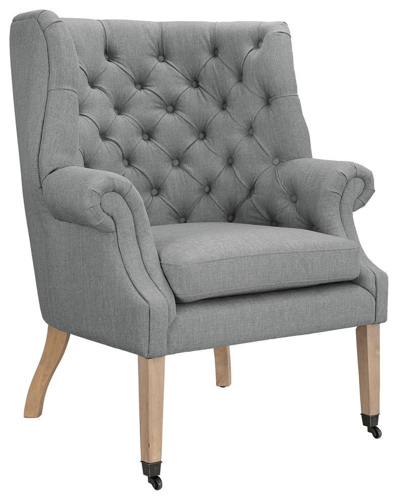 Light Gray Chart Upholstered Fabric Lounge Chair   Contemporary   Armchairs And Accent Chairs   by Trio Supply House  Houzz