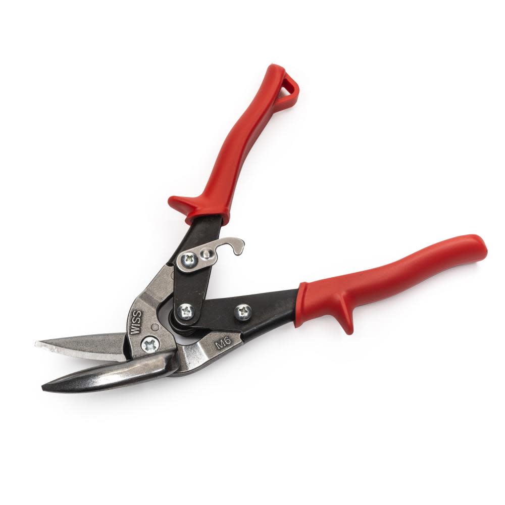 Metalmaster? Offset Snips， Straight to Left， Red Grips， 9-1/4 In.