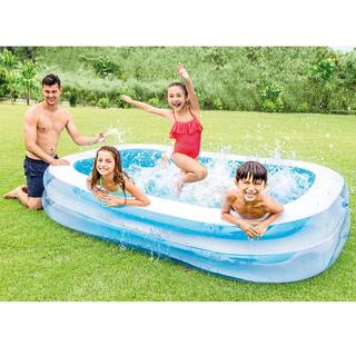 Intex Kool Splash Inflatable Play Center with 8.5 ft. x 5.75 ft. Swim Center Blue  White 58849EP + 56483EP