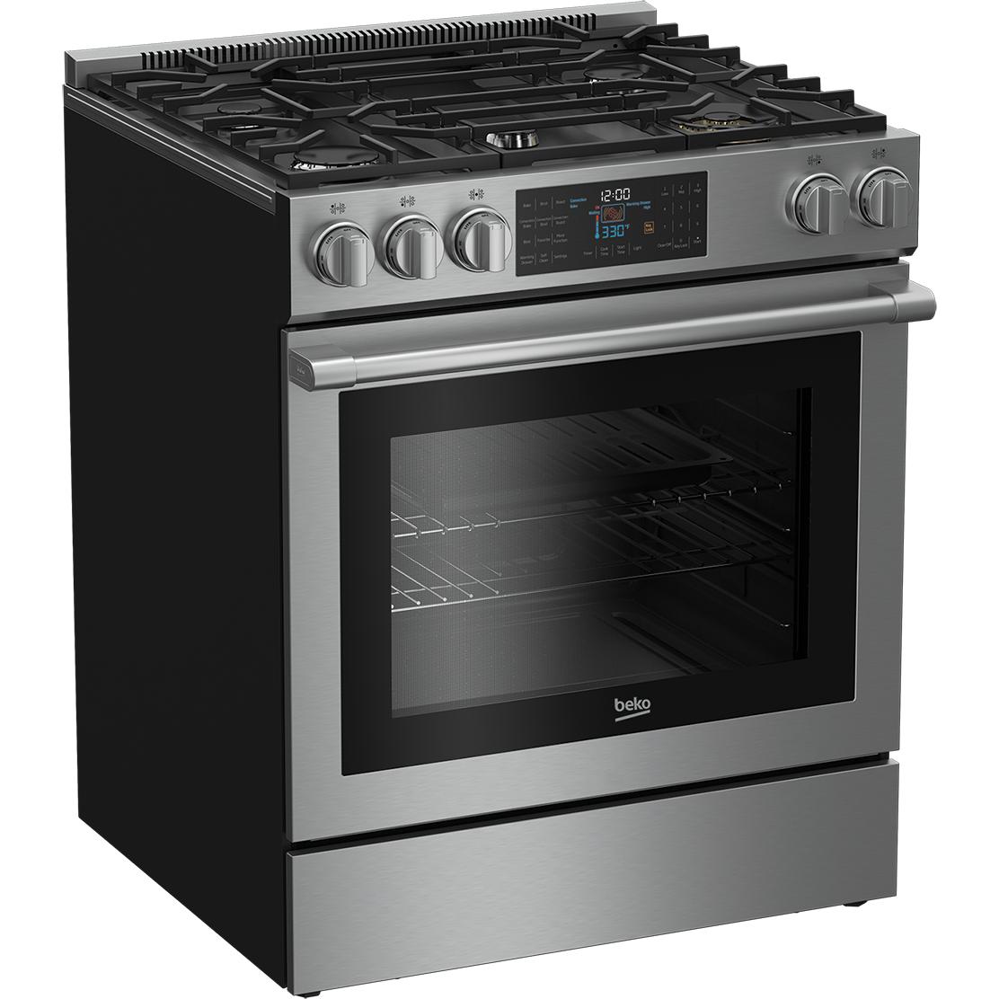 beko 30-inch Slide-in Gas Range with Convection Technology SLGR30532SS