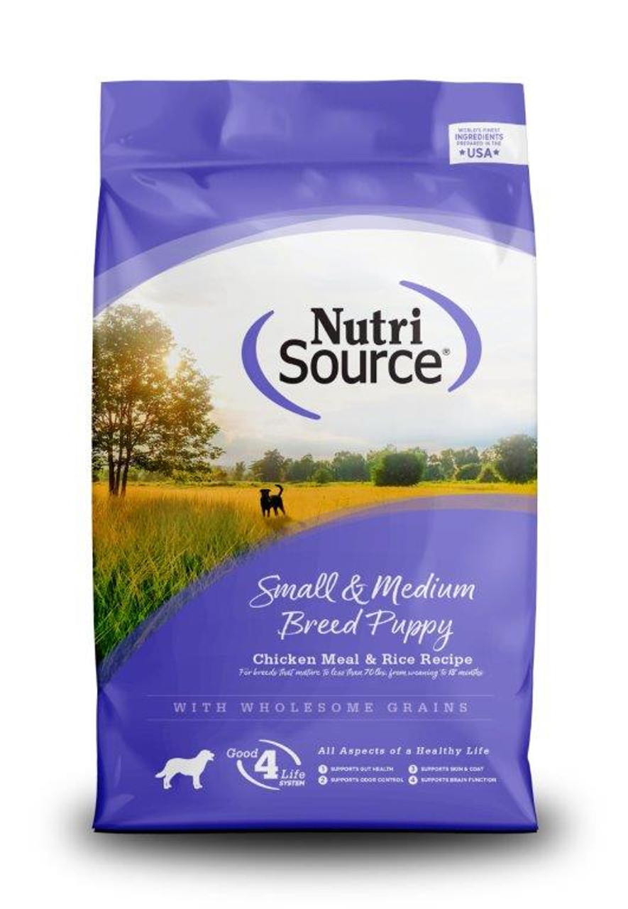 NutriSource Small and Medium Breed Puppy Dry Dog Food， 30 Lbs.