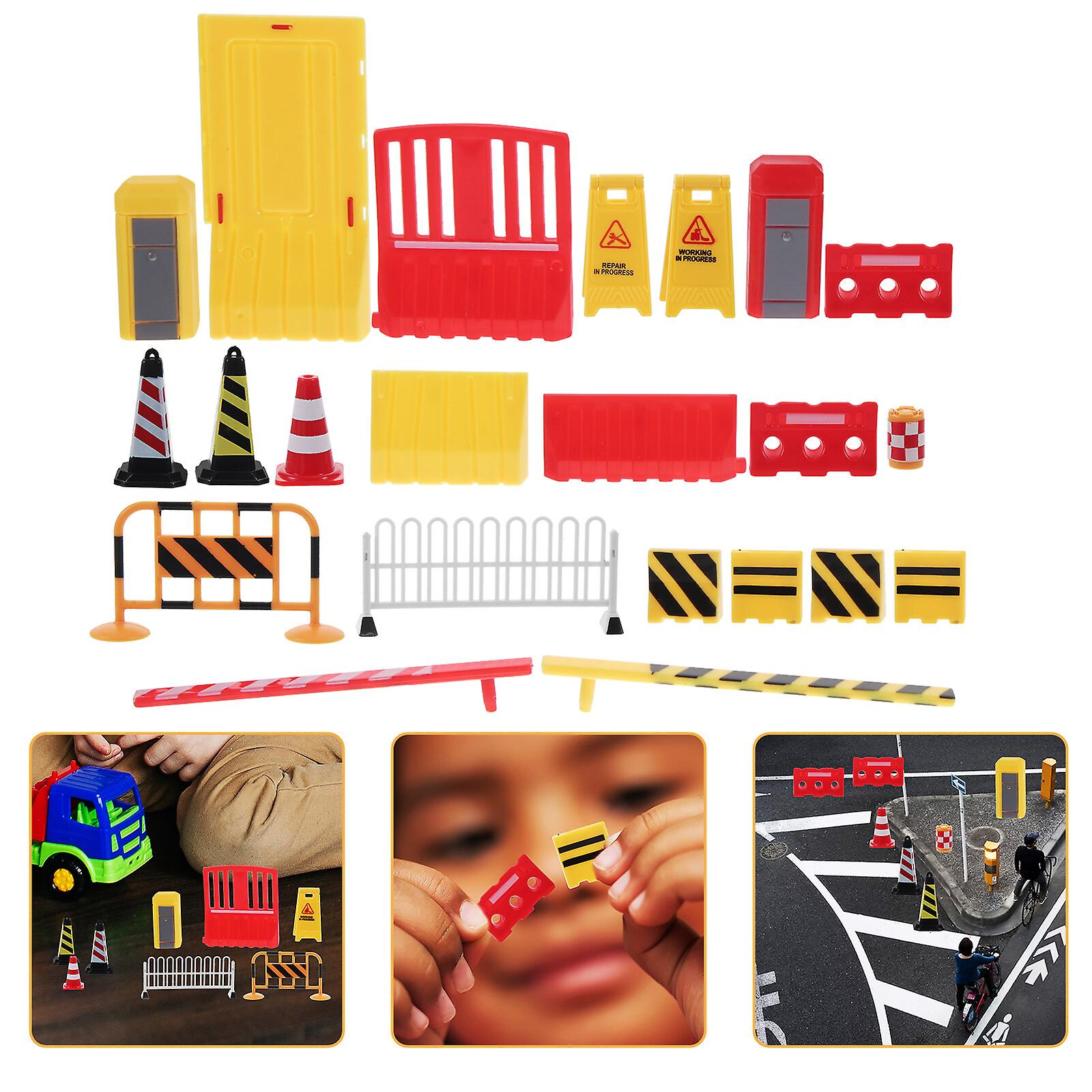 15pcs Mini Traffic Signs Model Road Sign Cognition Toy Traffic Barricades Toy For Kids Traffic Sign Toy Learning Toy