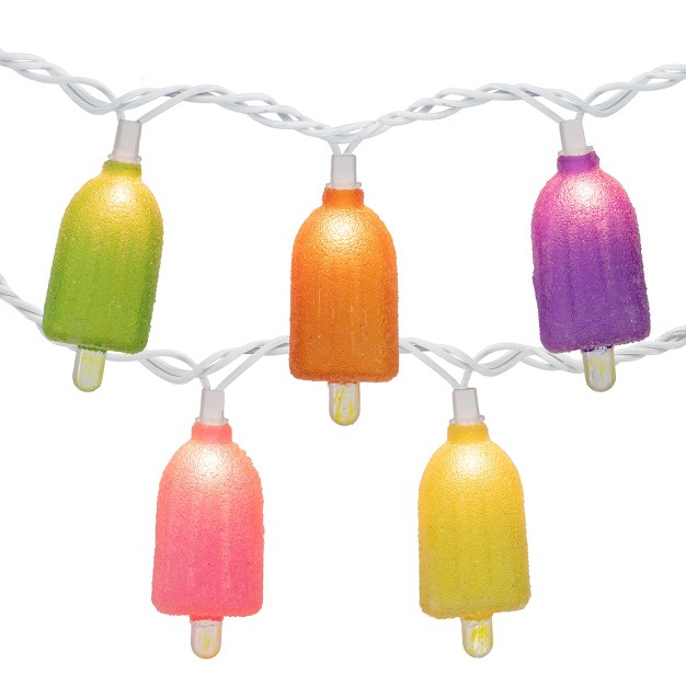 Northlight 10ct Sugared Ice Pop Outdoor Patio String Light Set 7 25ft White Wire