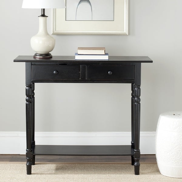 Rosemary Solid Contemporary 2 Drawer Console with Shelf