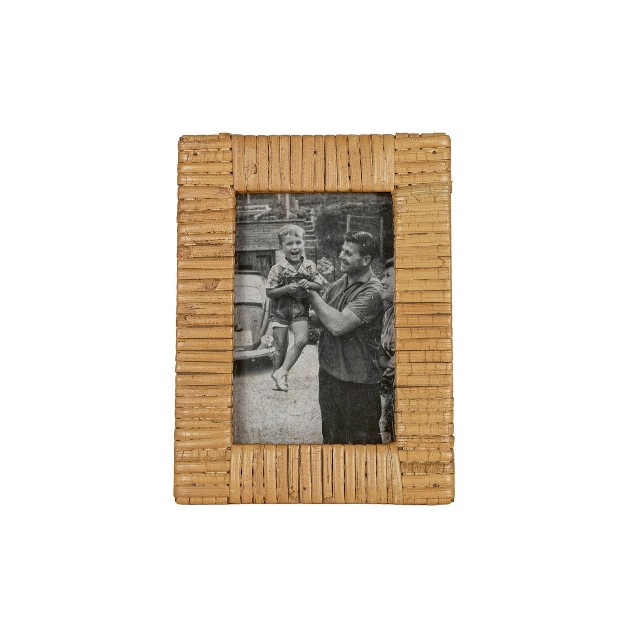 4x6 Inch Wrapped Rattan Picture Frame With Mdf amp Glass By Foreside Home amp Garden